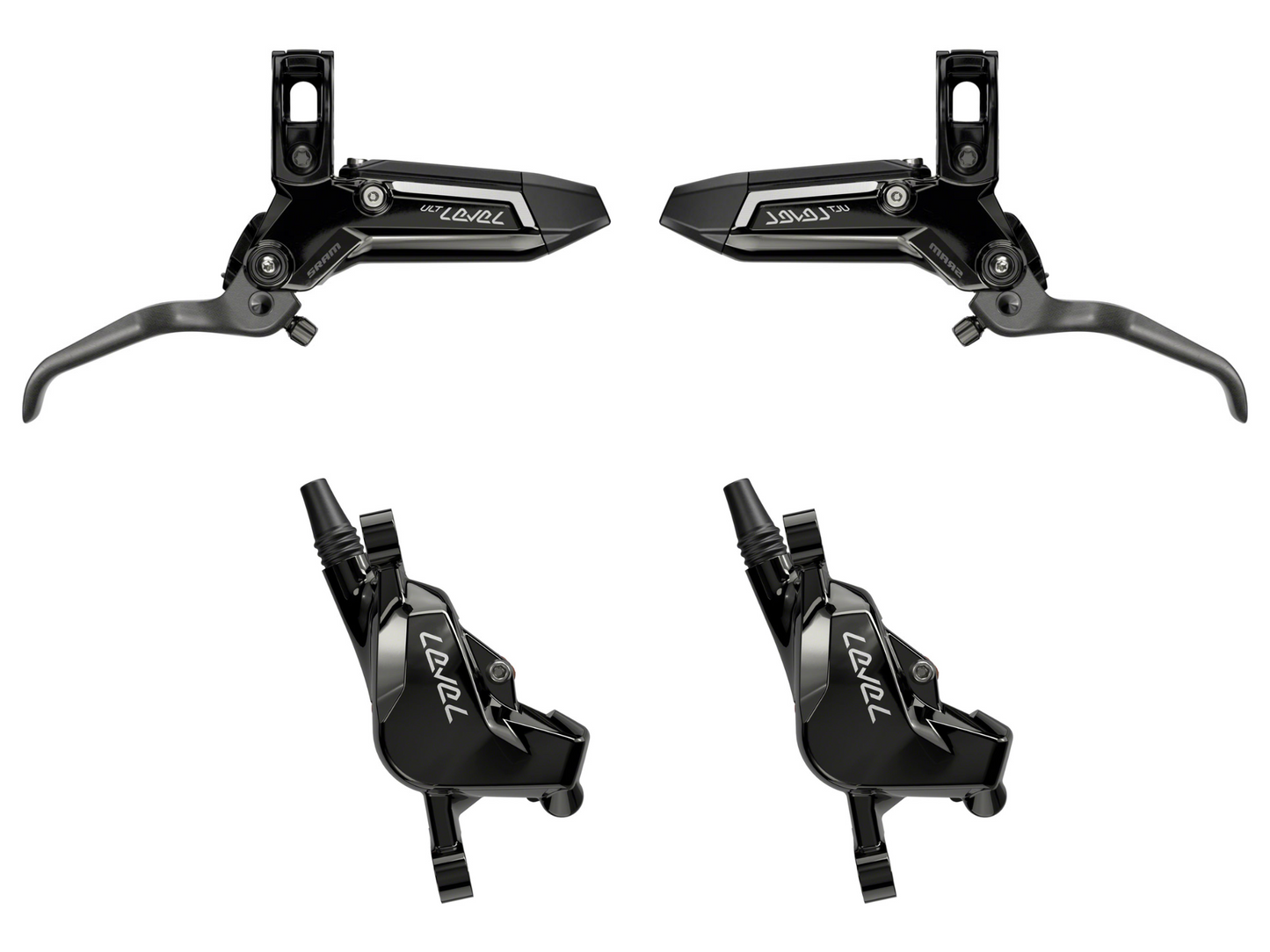 NEW SRAM Level Ultimate Stealth 2-Piston Disc Brake and Lever - Front and Rear Set