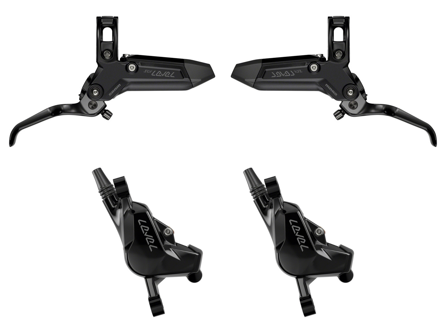NEW Level Silver Stealth 2-Piston Disc Brake and Lever - Front and Rear Set