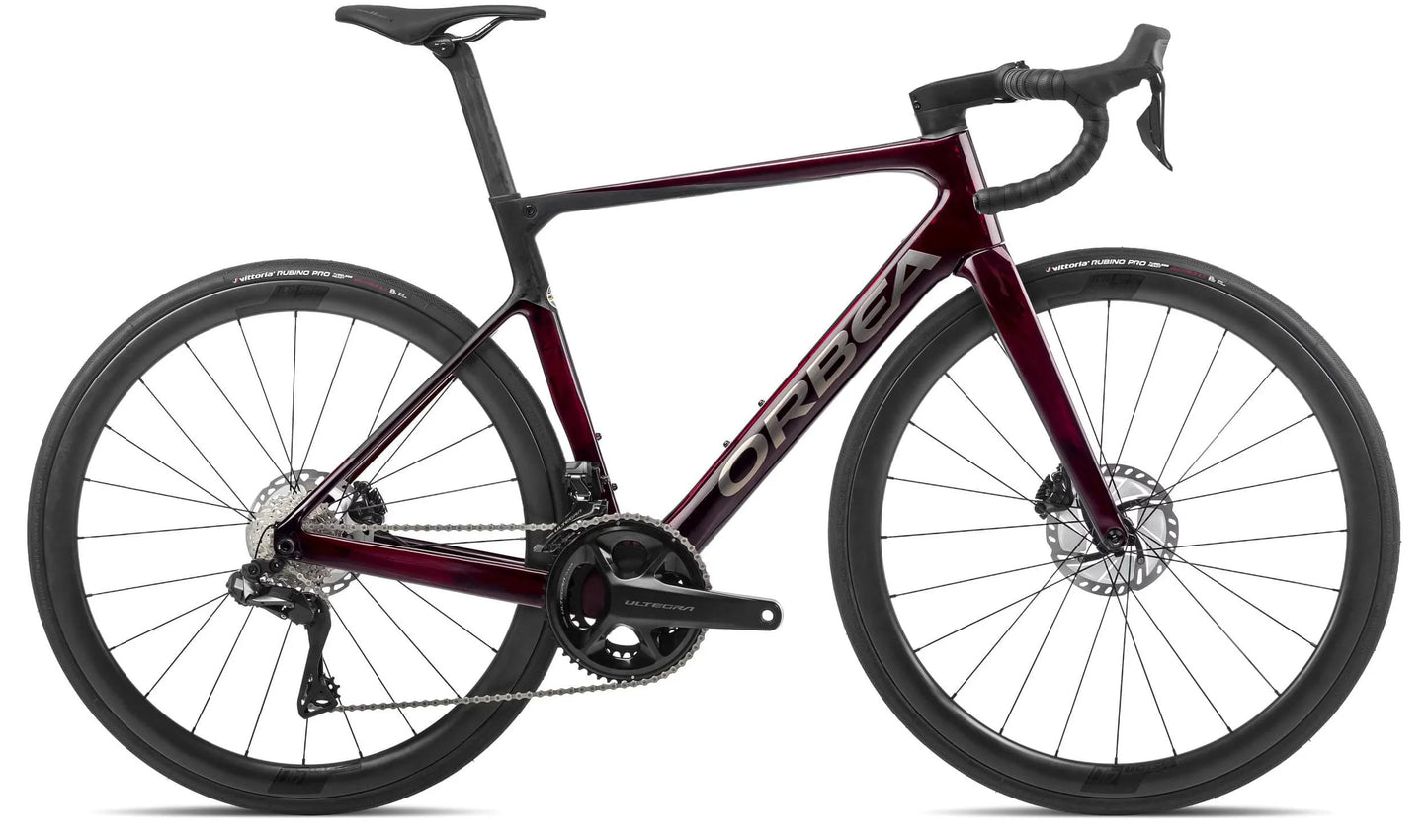 NEW 2022 Orbea Orca M20iLTD 12 Speed Ultegra Di2 Carbon Road Bike - Red Wine (Gloss) / Carbon Raw (Matte), 55cm