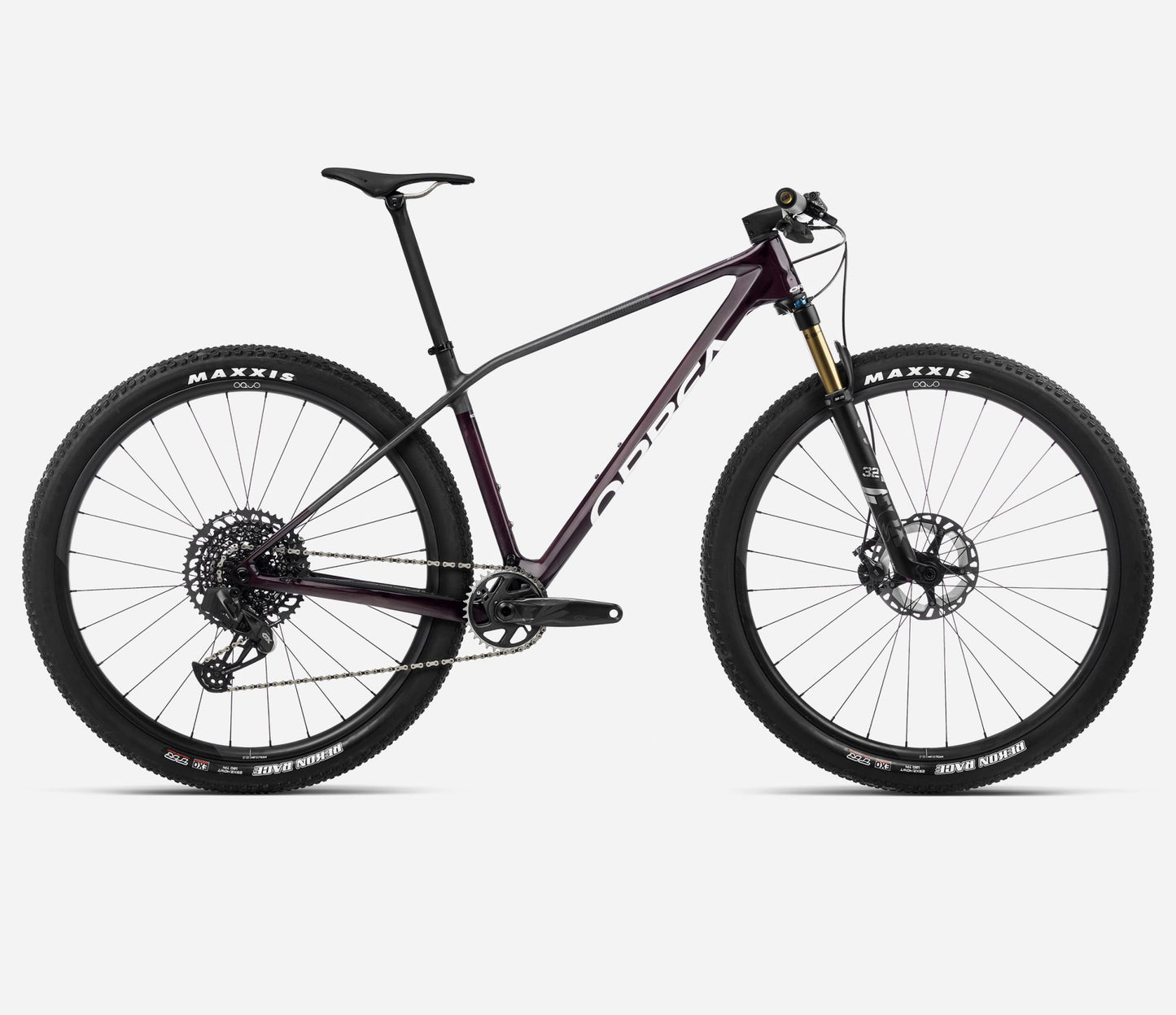 NEW 2023 Orbea Alma M-PRO Carbon Hardtail XC Mountain Bike, XL, Wine Red Carbon View (Gloss) - Carbon Raw (Matt) - GX Eagle AXS
