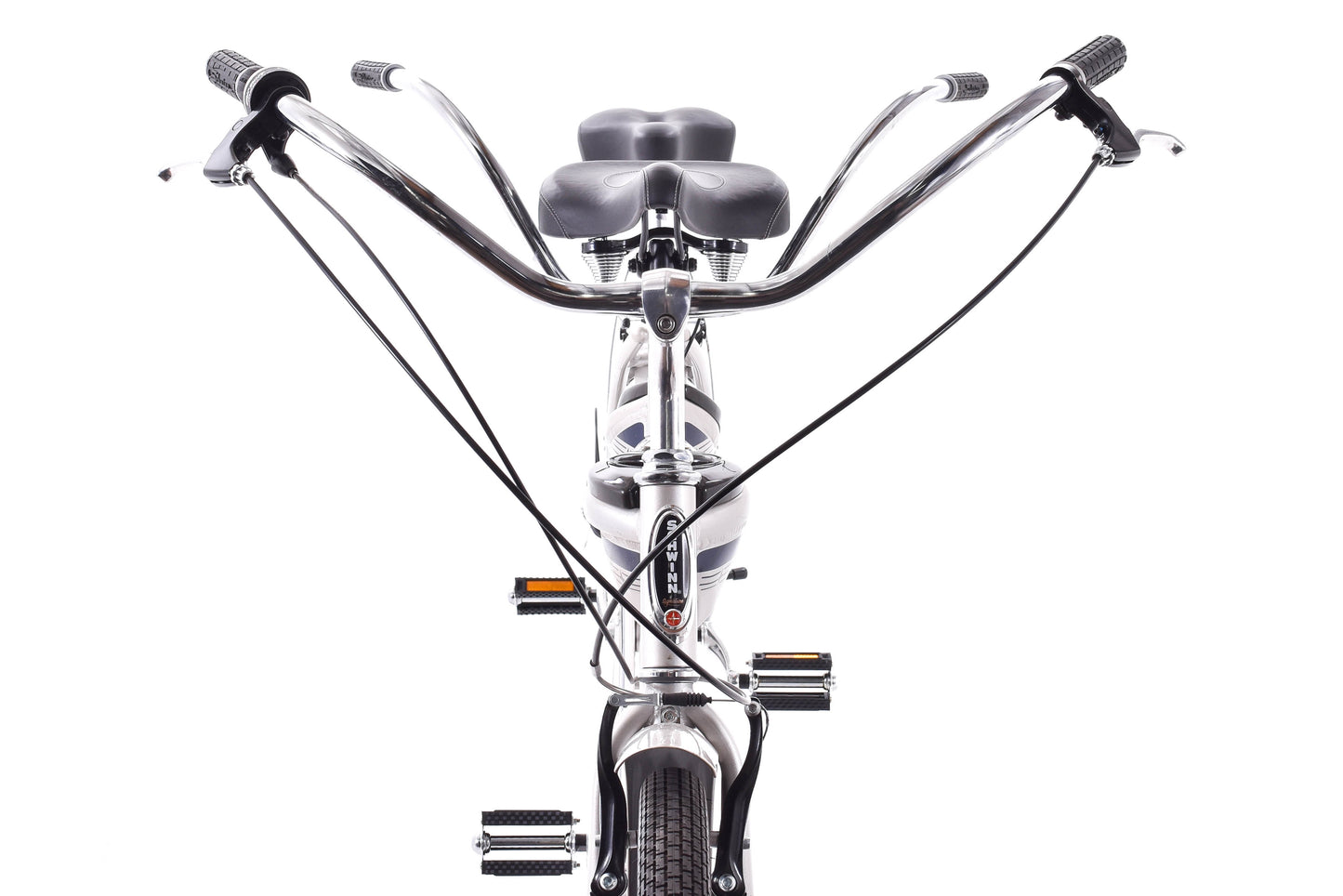 NEW DEMO Schwinn Tango Tandem Beach Cruiser 26" Wheels Aluminum Frame Silver