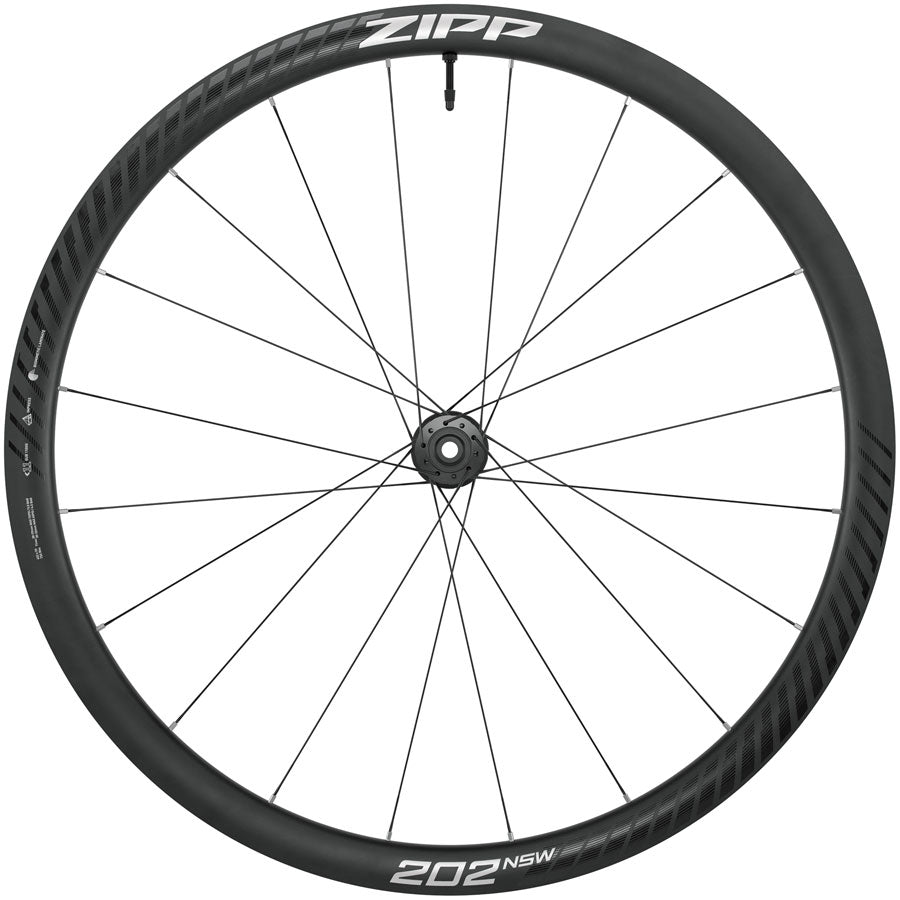 NEW Zipp 202 NSW Front Wheel - 700, 12 x 100mm, Center-Lock, Tubeless, Carbon, Black/Dark Gray, 20H, A1