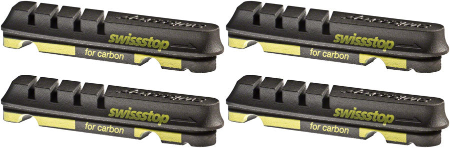 NEW SwissStop Flash EVO Set of 4 SRAM/Shimano Rim Brake Inserts, Black Prince Compound - Around the Cycle