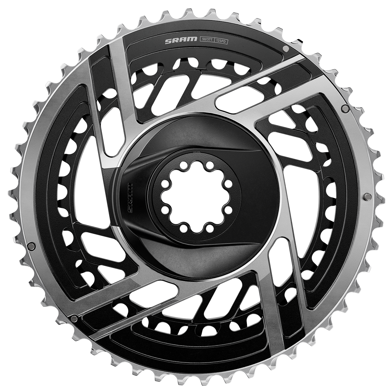 NEW SRAM RED 2x Chainring Kit - 2x12-Speed, 8-Bolt Direct Mount, Black/Silver, E1