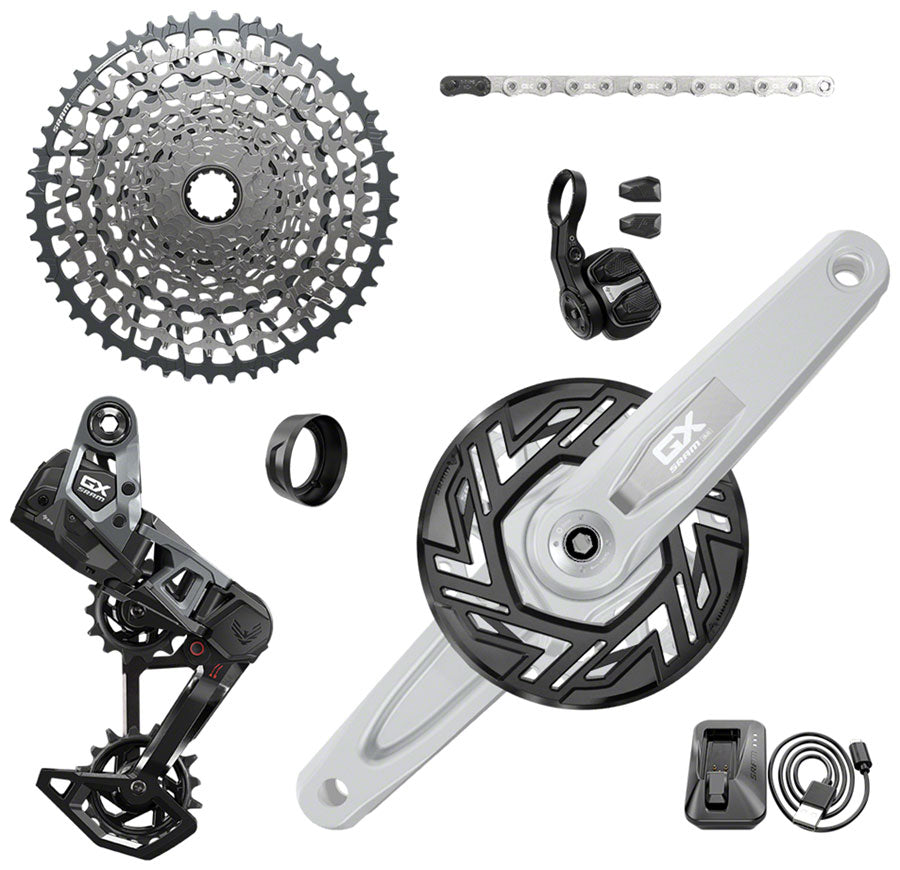 NEW SRAM GX Eagle T-Type Ebike AXS Groupset - 104BCD 36T with Clip-On Guard, Derailleur, Shifter, 10-52t Cassette, Arms not included - Around the Cycle