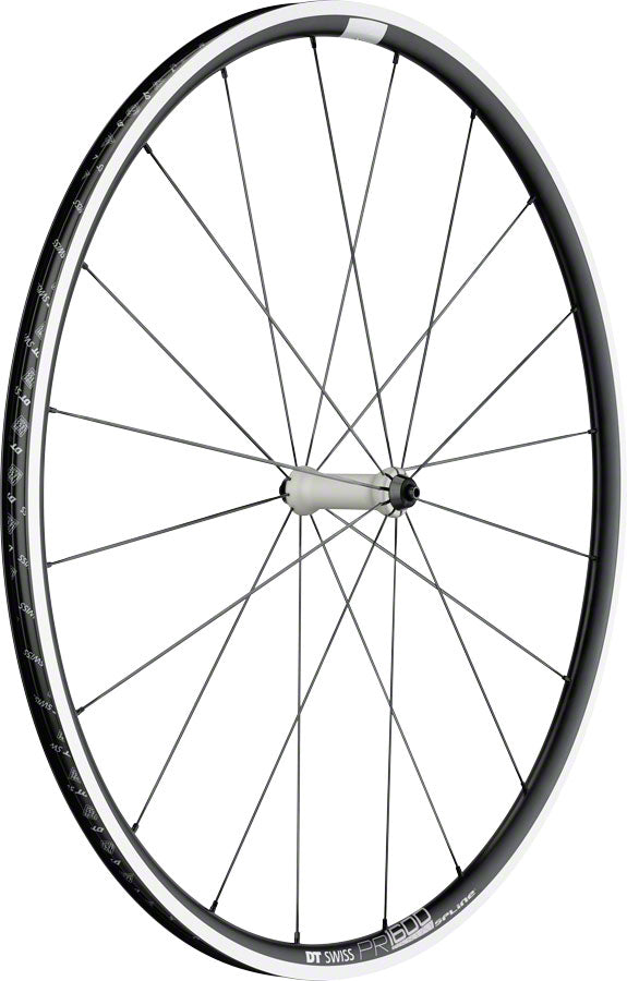 NEW DT Swiss PR 1600 Spline 23 Front Wheel - 700, QR x 100mm, Rim Brake, Black - Around the Cycle