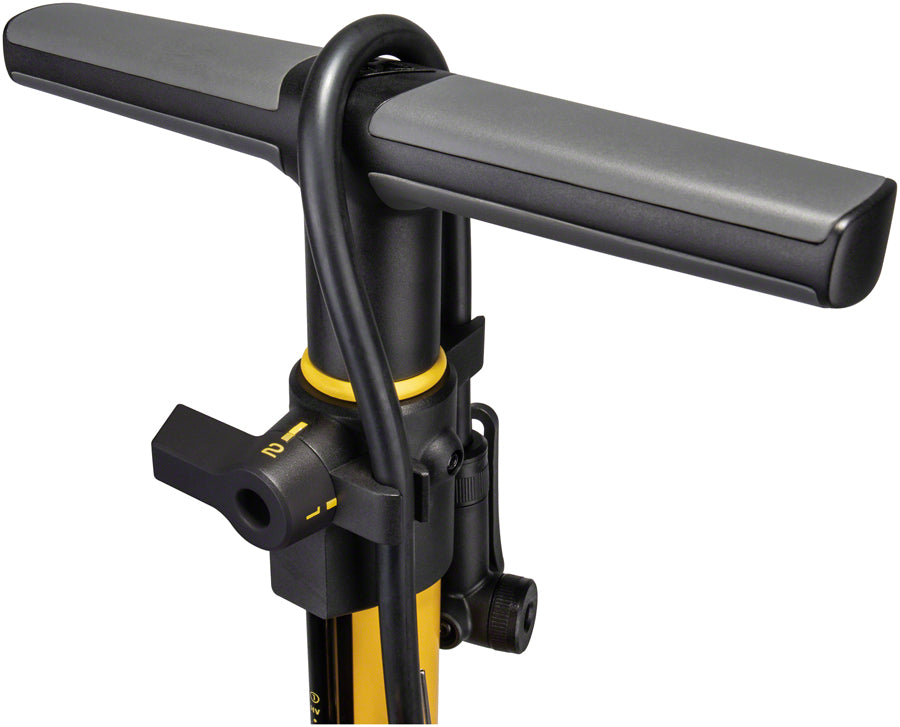 NEW Topeak JoeBlow Sport 2Stage Floor Pump - 160psi / 11bar 3" Gauge, 2-Stage Switch and Pressure Gauge, TwinHead DX5, Yellow/Black