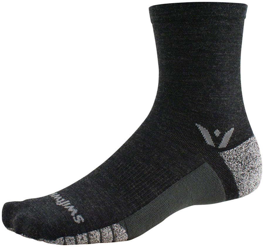 NEW Swiftwick Flite XT Trail Five Socks - 5", Coal, X-Large