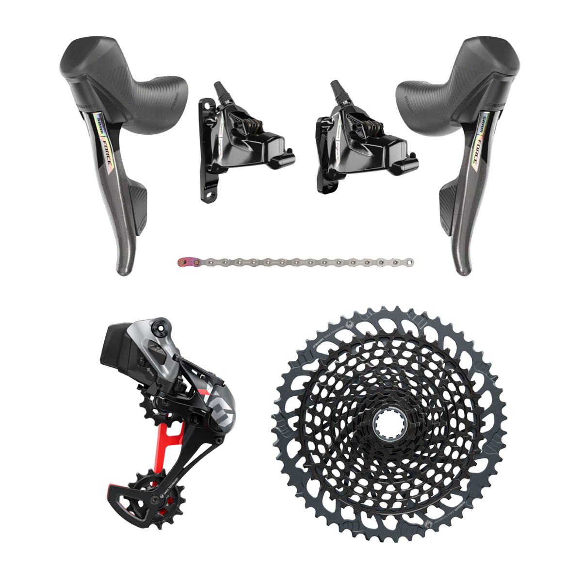 NEW SRAM Force X01 Eagle eTap AXS Mullet Gravel Groupset Kit - 1x12, D