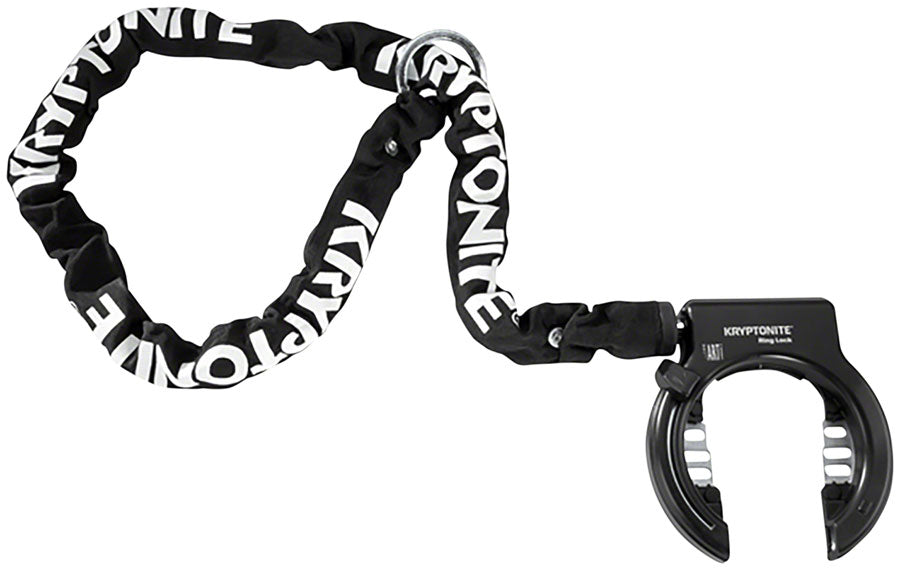 NEW Kryptonite Ring Wheel Lock with Plug-In Chain - 5.5mm, 120cm Chain, Black