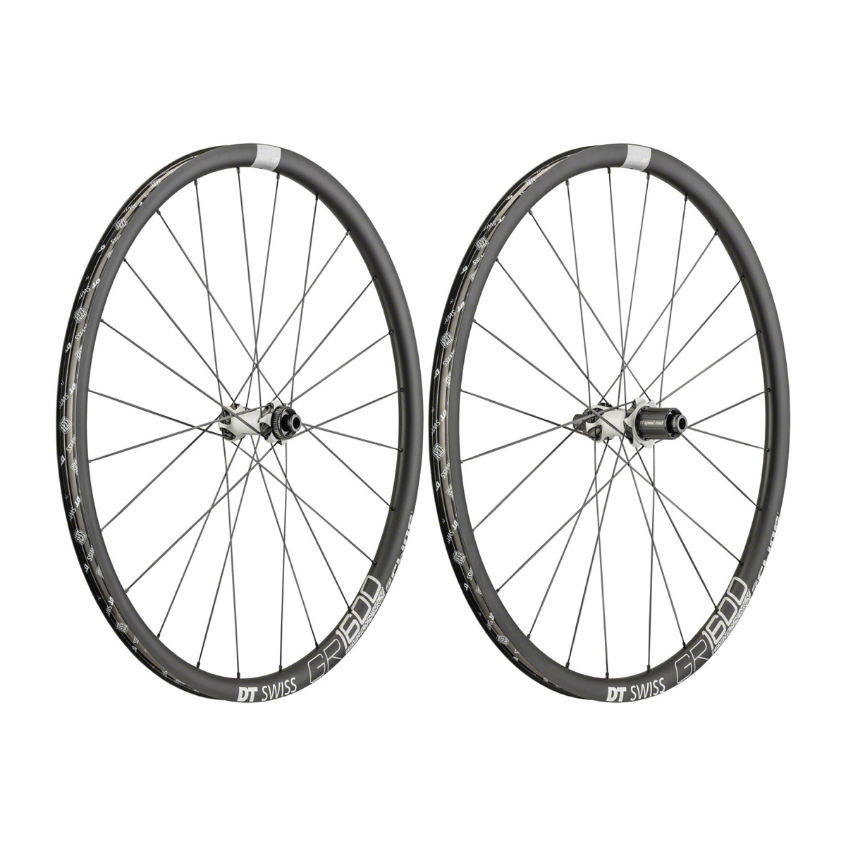 NEW DT Swiss GR 1600 Wheelset - 700, 12 x 100/142mm, HG11/XDR, Center-Lock/6-Bolt Black/Silver