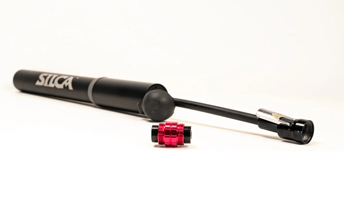 NEW Silca Gravelero Mini Pump - 80psi, Aluminum, Presta/Schrader, With Bracket, Retractable hose