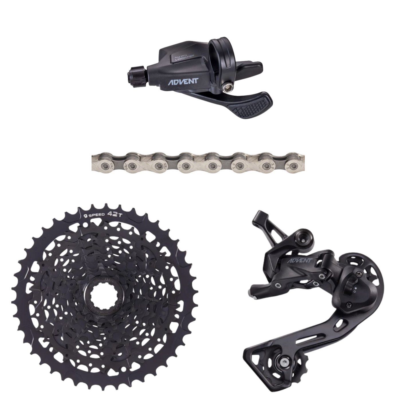 NEW microSHIFT Advent 1x9 Pro-Clutch Flat Bar Groupset 9 Speed