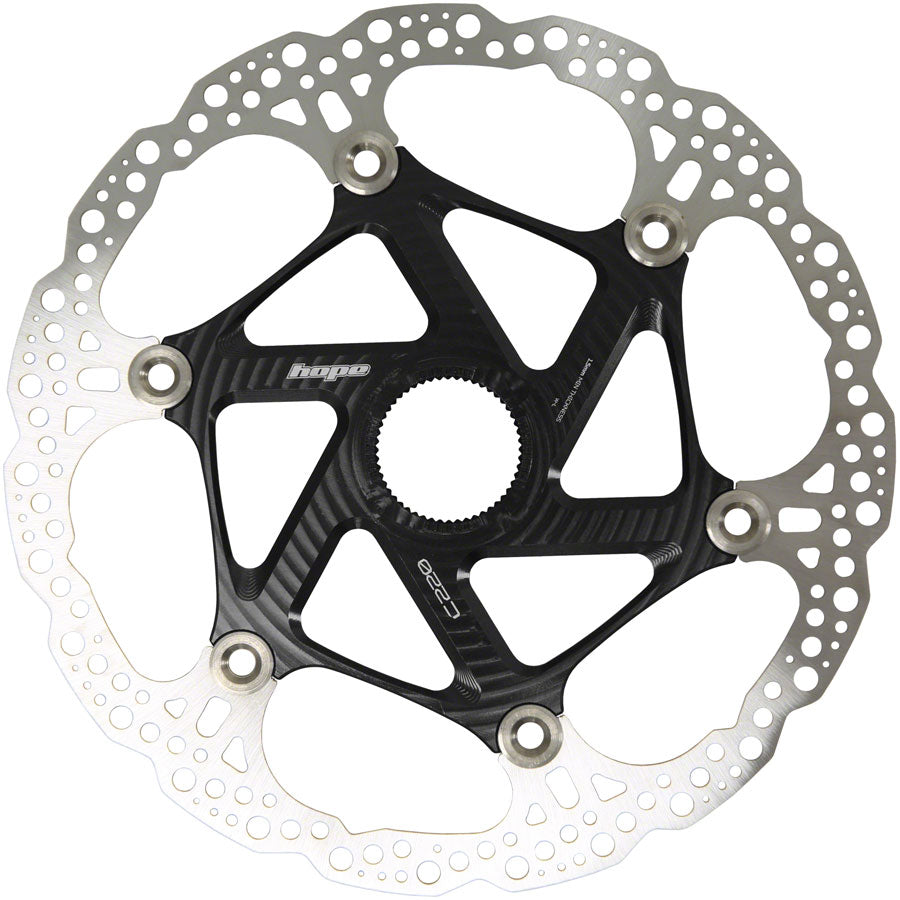 NEW Hope MTB Floating Centre-Lock Disc Brake Rotor - 220mm, Center-Lock, Black - Around the Cycle