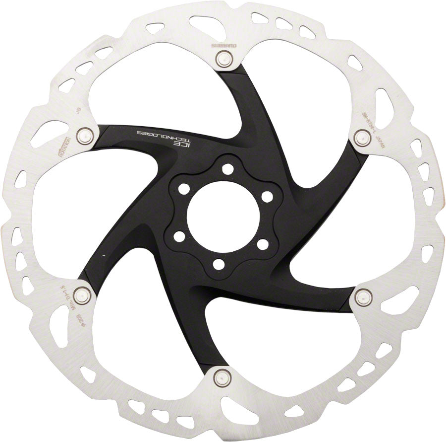 NEW Shimano Deore XT SM-RT86-L Disc Brake Rotor - 203mm, 6-Bolt, Silver/Black