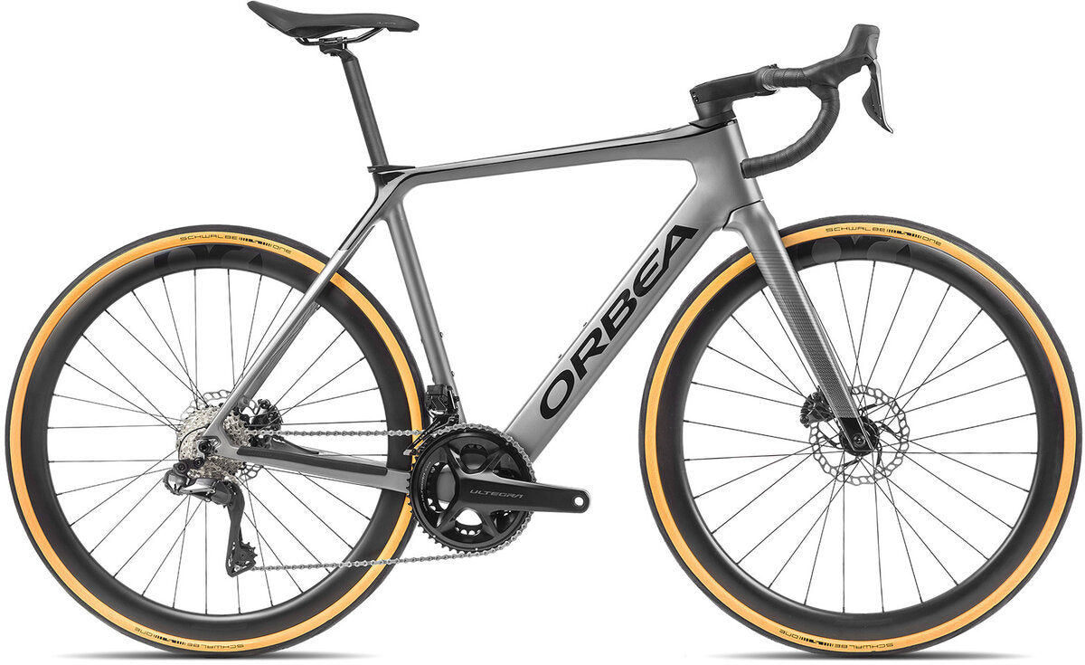 NEW 2022 Orbea Gain M20i Carbon Road eBike, Large, Speed Silver (Matt) - Black (Gloss)