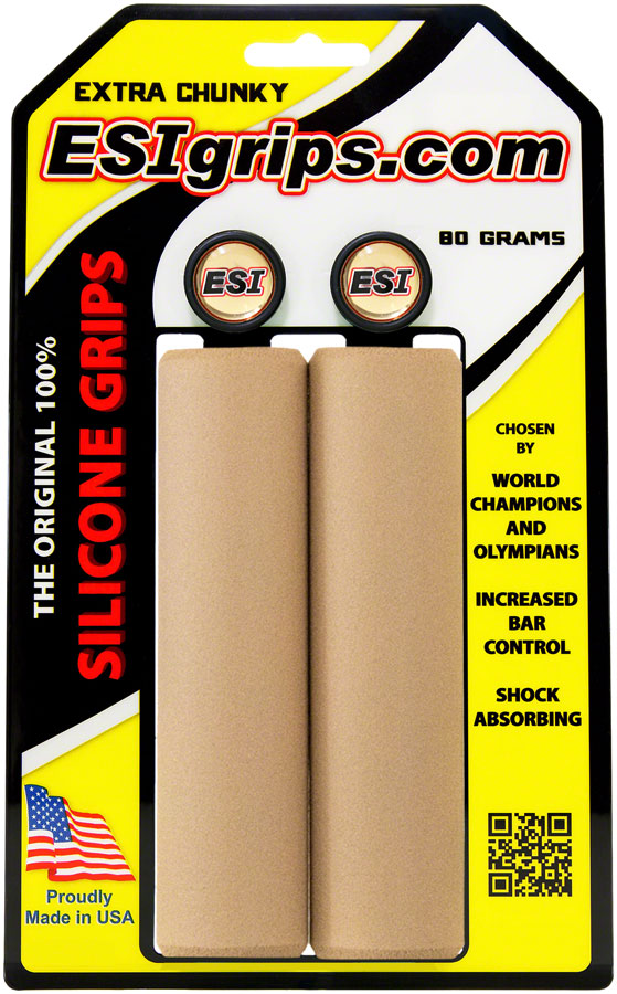NEW ESI Extra Chunky Grips - Tan - Around the Cycle