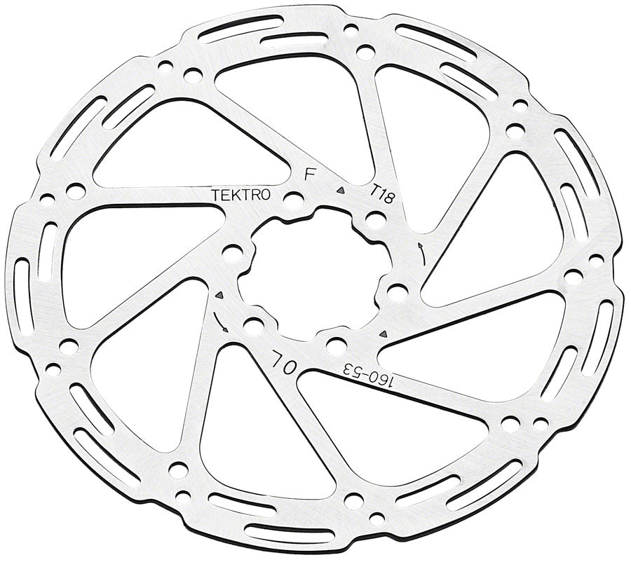NEW Tektro TR160-53 Disc Rotor - 160mm, 6-Bolt, 1.8mm Thickness, For 4-Piston Calipers, Silver - Around the Cycle