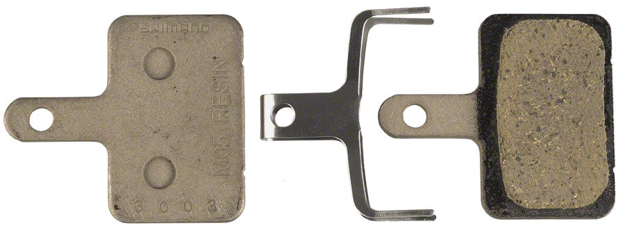 NEW Shimano M05-RX Disc Brake Pads and Springs - Resin Compound, Steel Back Plate, One Pair - Around the Cycle