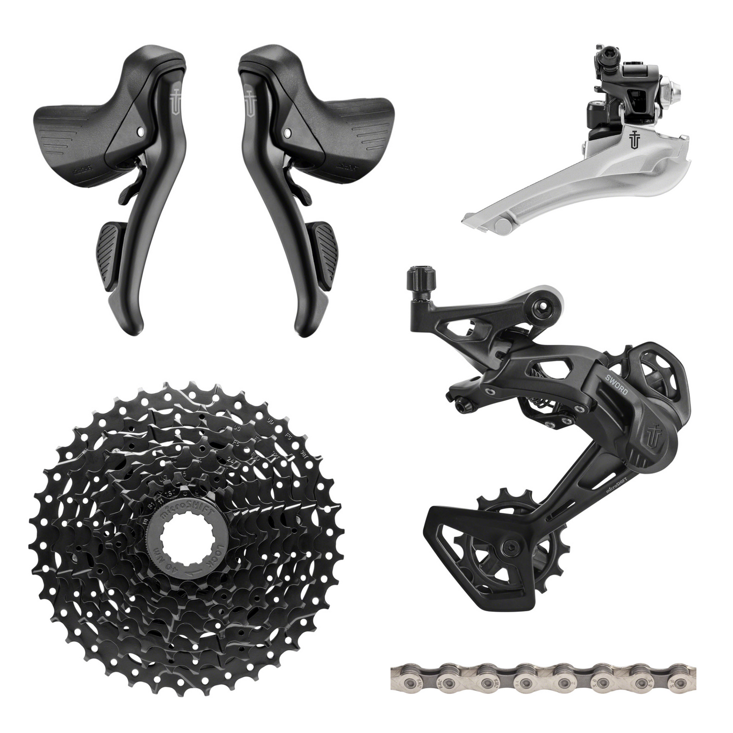 NEW microSHIFT Sword Black 2x9 Speed Mechanical Groupset - Gravel, All-Road