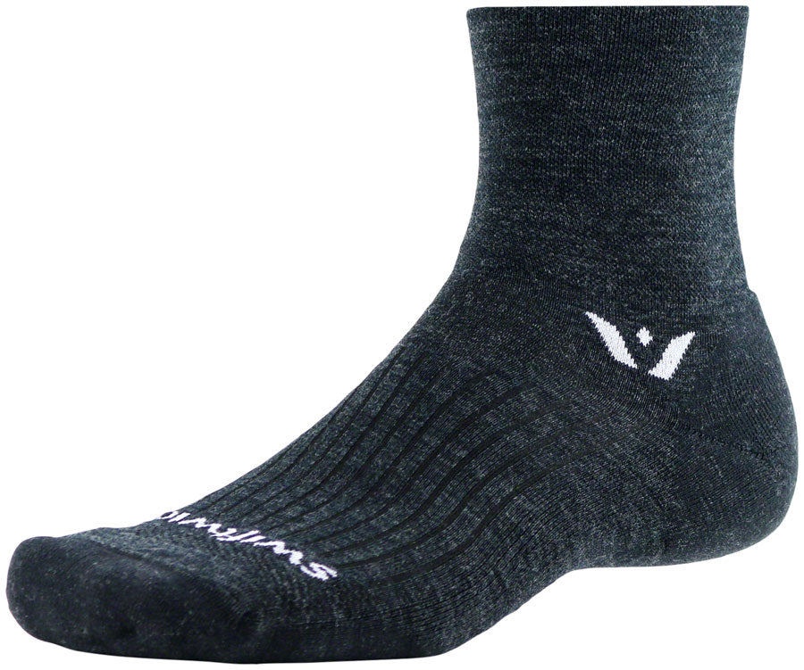 NEW Swiftwick Pursuit Four Socks - 4", Coal, Large - Around the Cycle