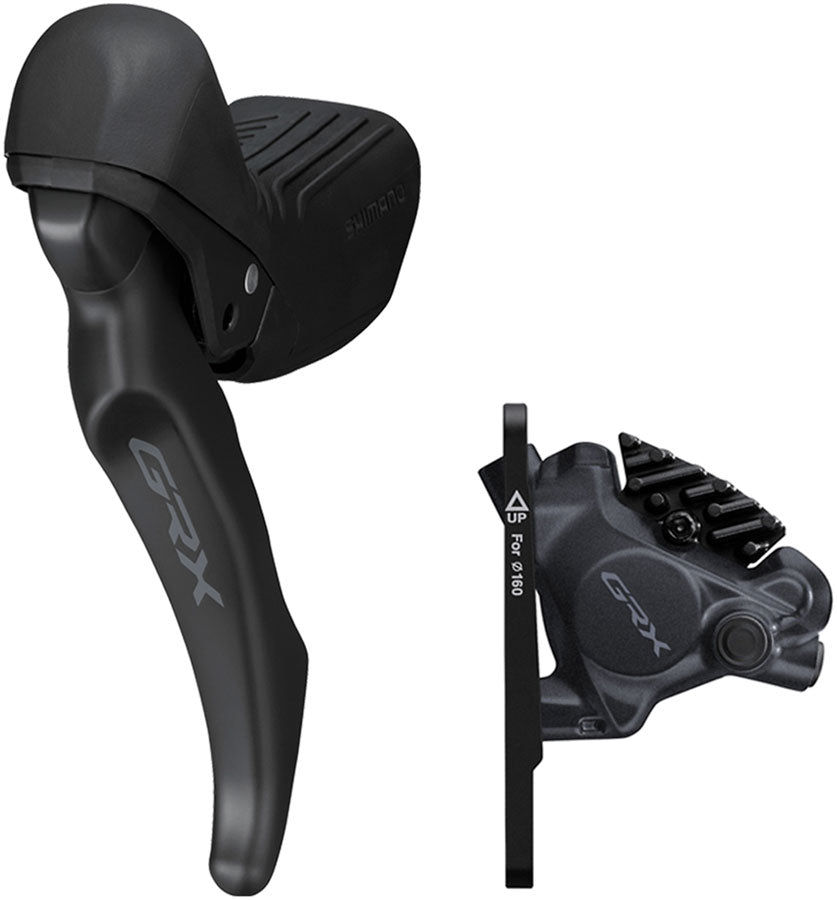 NEW Shimano GRX BL-RX610 Brake Lever with BR-RX410 Hydraulic Disc Brake Caliper - Left/Front, Flat Mount Caliper, Black