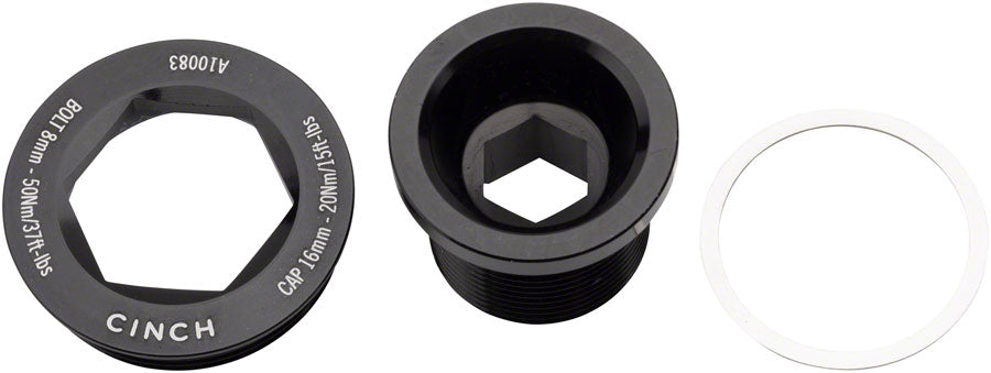 NEW RaceFace CINCH Crank Bolt and Puller Cap Set - M18x15, Gloss Black