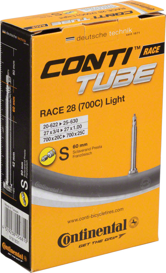 NEW Continental Light Tube - 700 x 20 - 25mm, 60mm Presta Valve