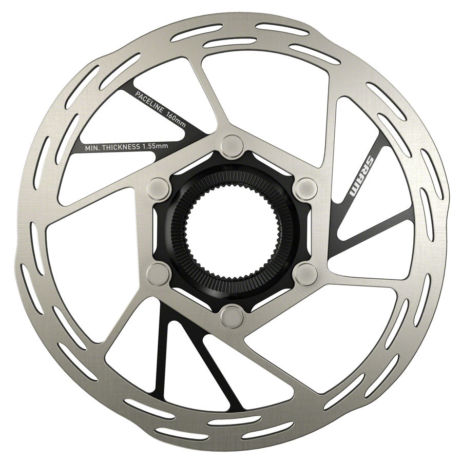 NEW SRAM Paceline Disc Brake Rotor, 160mm, CenterLock, Silver/Black