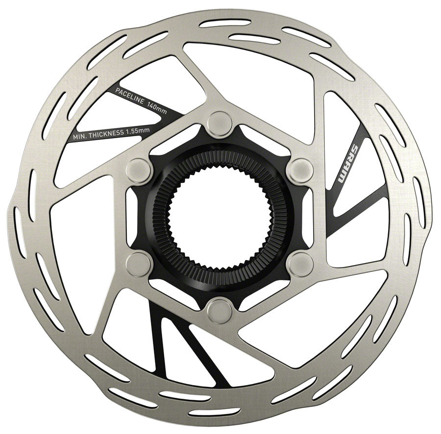 NEW SRAM Paceline Disc Brake Rotor, 140mm, CenterLock, Silver/Black - Around the Cycle