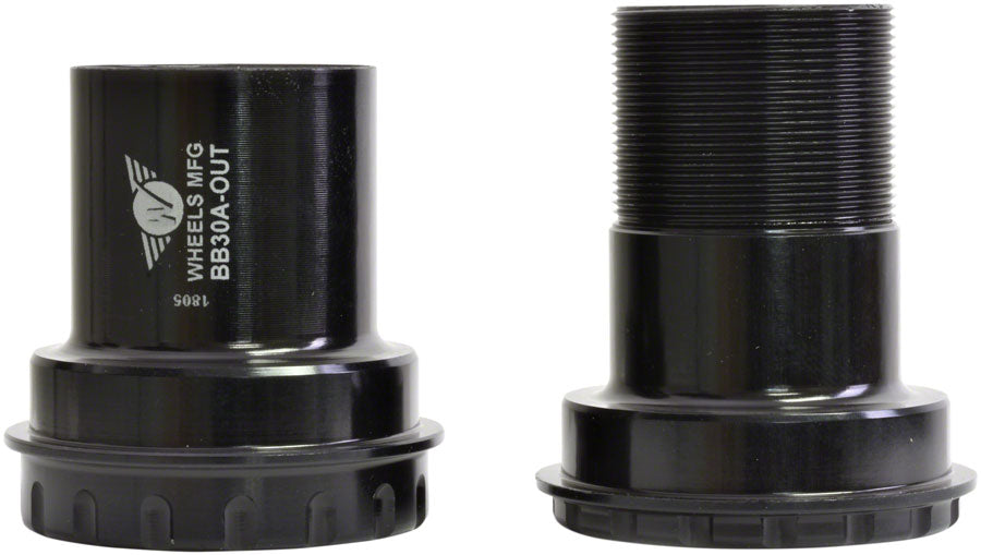 NEW Wheels Manufacturing BB30A Frame to Hollowtech II Spindle Outboard Thread Together Bottom Bracket, Black - Around the Cycle