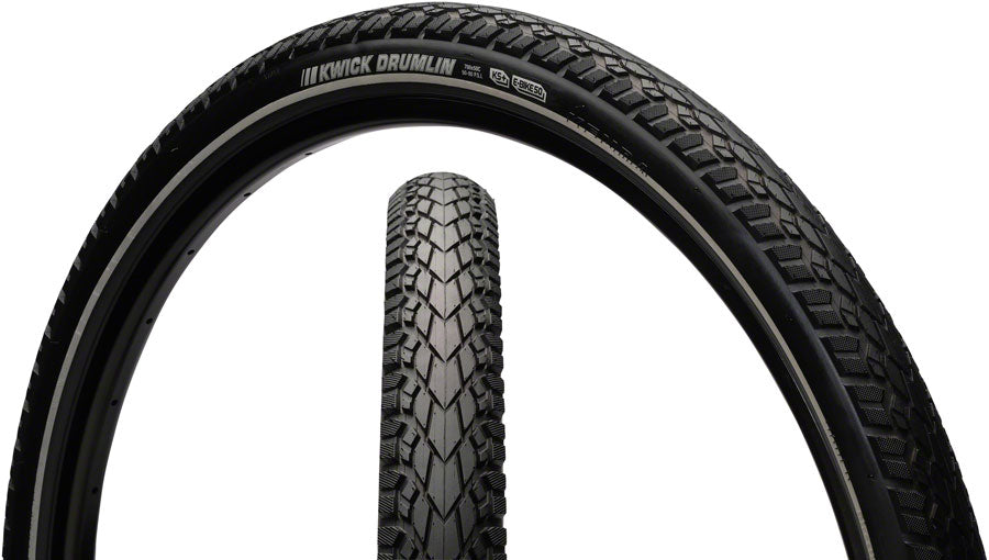 NEW Kenda Kwick Drumlin Tire - 700 x 35, Clincher, Wire, Black/Reflective, 60tpi