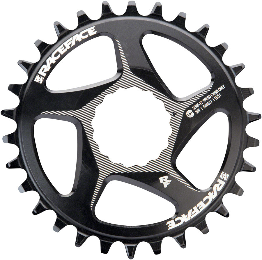 NEW RaceFace Narrow Wide Direct Mount CINCH Aluminum Chainring - for Shimano 12-Speed, requires Hyperglide+ compatible chain, 30t, Black