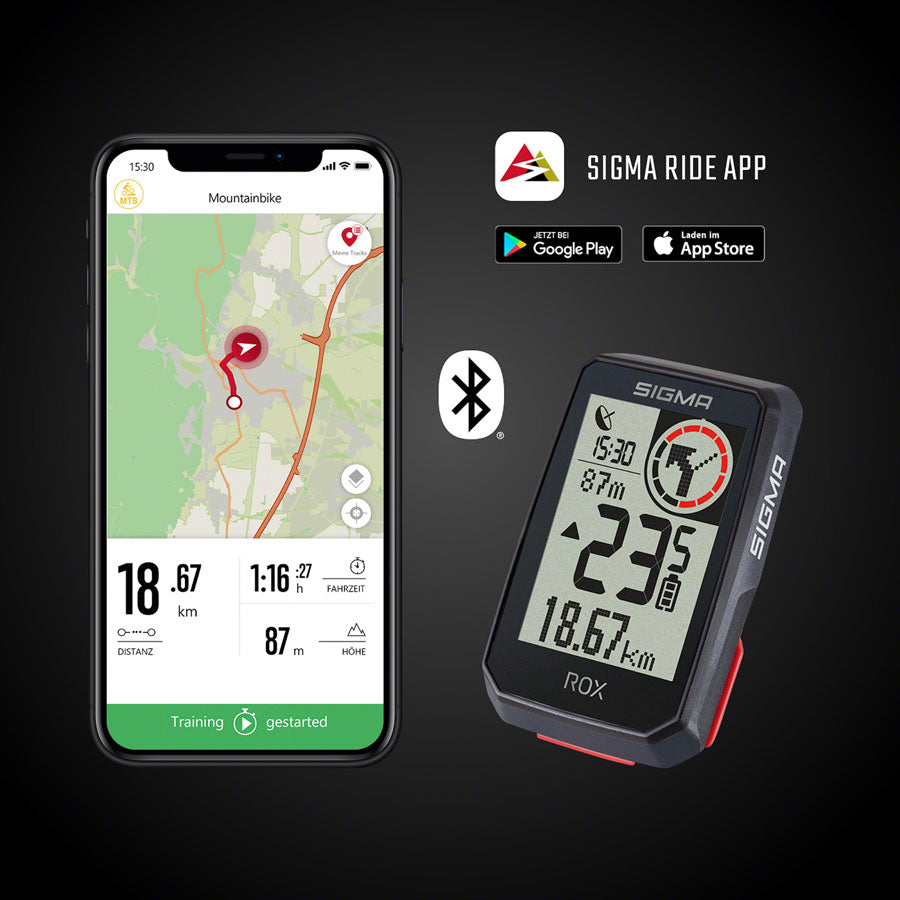 NEW Sigma ROX 2.0 GPS Bike Computer - Wireless, Rechargeable, Black