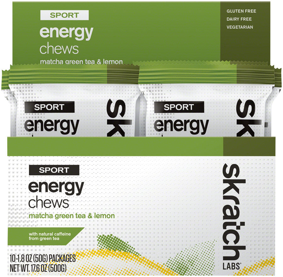 NEW Skratch Labs Sport Energy Chews: Matcha Green Tea and Lemon, Box of 10
