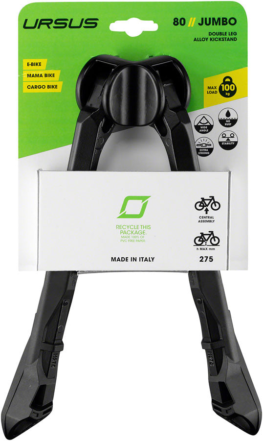 NEW Ursus Jumbo Kickstand - Dual Leg, 275mm, Black - Around the Cycle