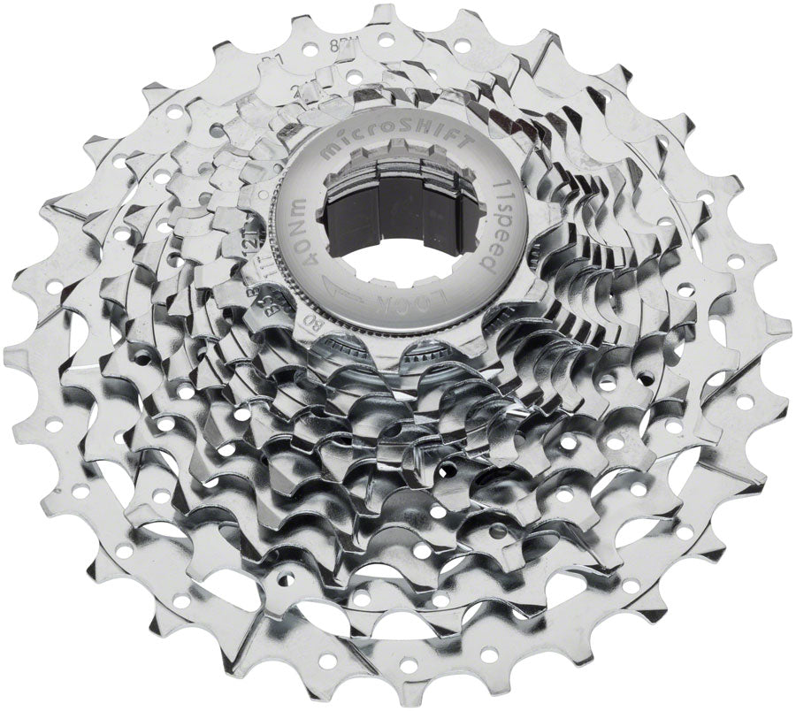 NEW microSHIFT G11 11-Speed Cassette 11-28t, Silver, Chrome Plated