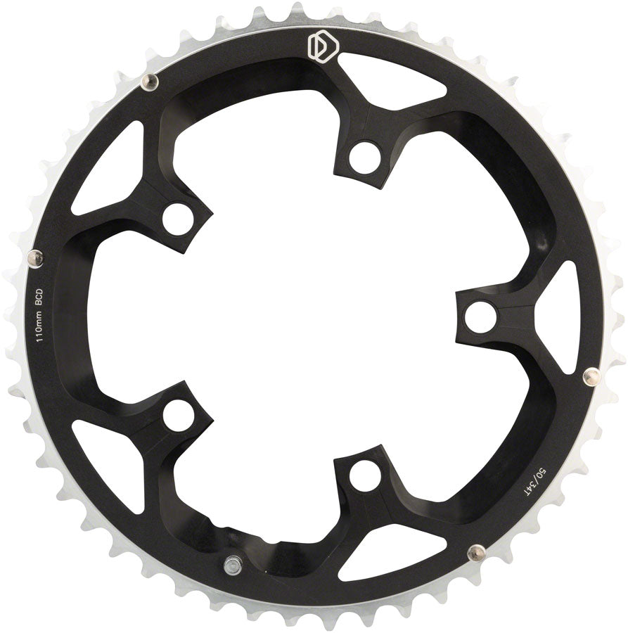 NEW Dimension Multi Speed Chainring - 50T 110mm BCD Outer Black - Around the Cycle