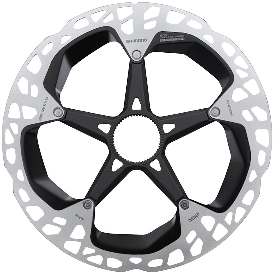 NEW Shimano XTR RT-MT900-L Disc Brake Rotor - 203mm, Center Lock, Silver/Black - Around the Cycle