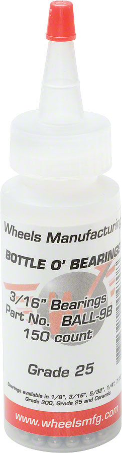 NEW Wheels Manufacturing Grade 25 3/16" Loose Ball Bearing: Bottle of 150 - Around the Cycle