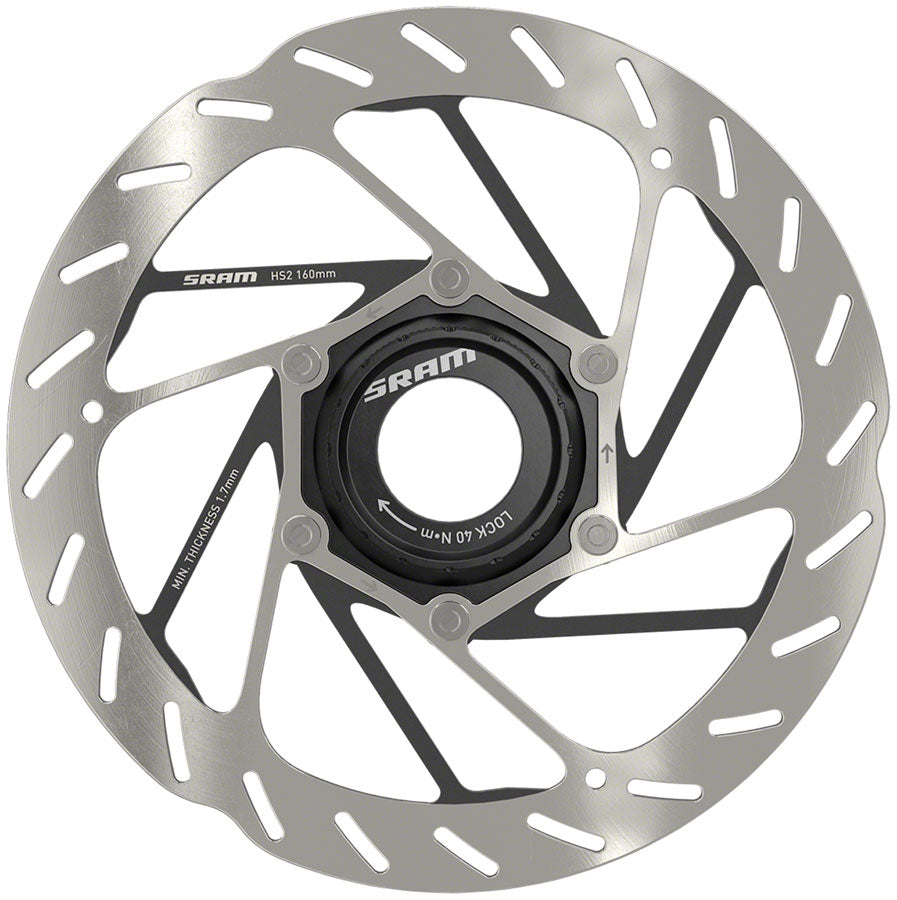 NEW SRAM HS2 Disc Brake Rotor - 160mm, Center Lock, Rounded, Silver/Black