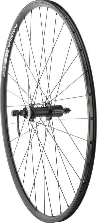 NEW Quality Wheels Value Double Wall Series Rim+Disc Rear Wheel - 700 QR x 135mm Center-Lock HG 10 Black Clincher