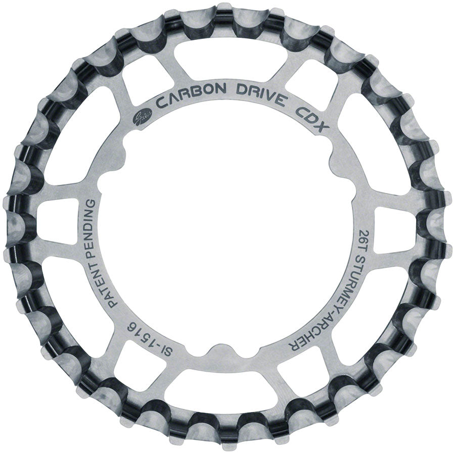 NEW Gates Carbon Drive CDX CenterTrack Rear Sprocket - 26t, For Sturmey-Archer 46.87mm 3-Lobe, Silver - Around the Cycle