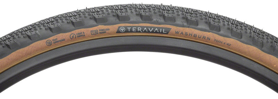 NEW Teravail Washburn Tire - 700 x 42 Tubeless Folding Tan Light and Supple - Around the Cycle