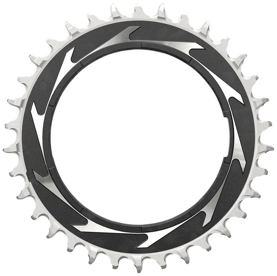 NEW SRAM XX SL Eagle T-Type Thread Mount Chainring - 34t, 12-Speed, Thread Mount (For XX SL PM Spider), 3mm Offset, Aluminum, Black/Silver - Around the Cycle