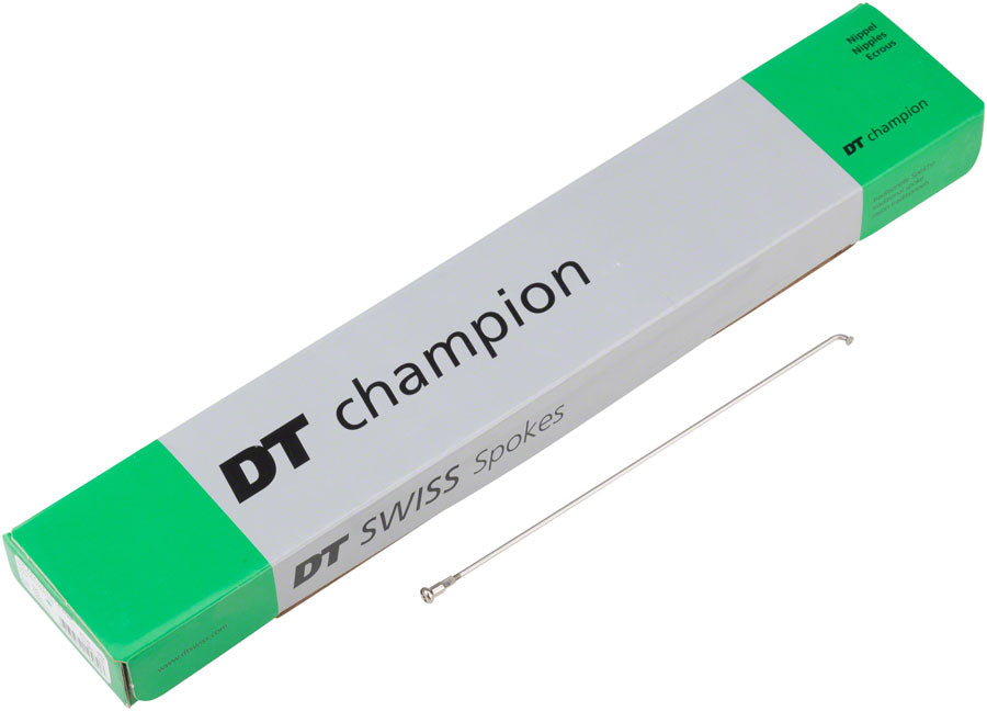 NEW DT Swiss Champion Spoke: 2.0mm, 300mm, J-bend, Silver, Box of 100