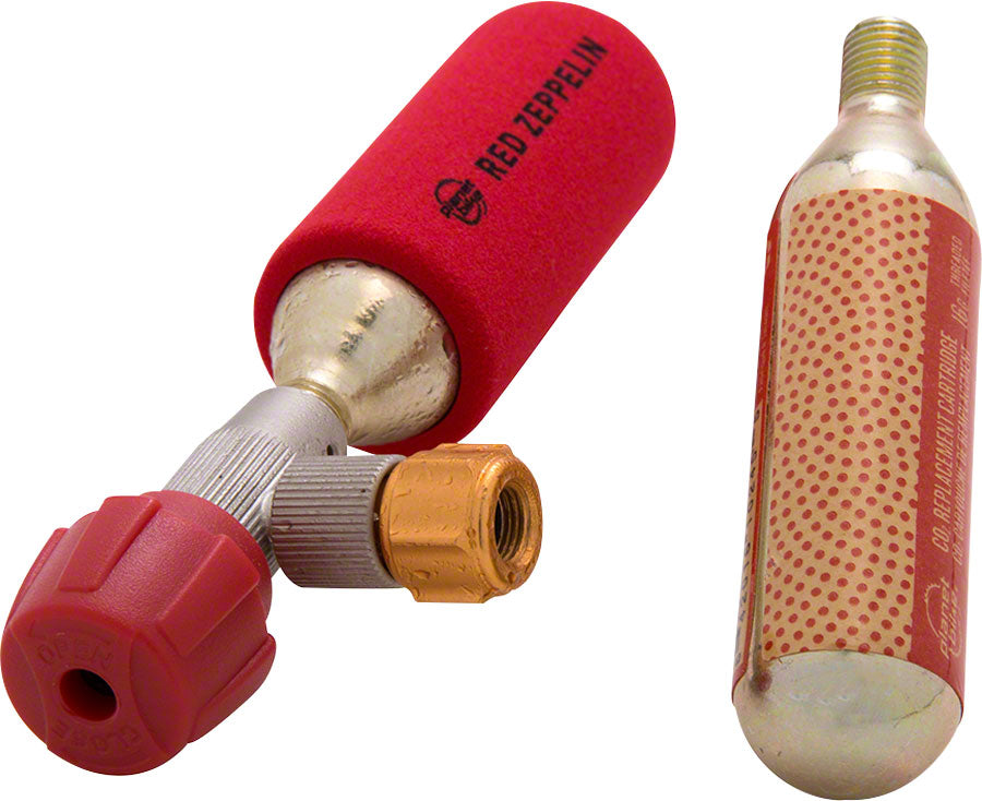 NEW Planet Bike Red Zeppelin Inflator: Includes Two Threaded 16g Cartridges and Sleeve