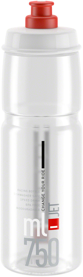 NEW Elite SRL Jet Water Bottle 750ml - Clear/Red