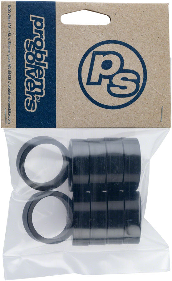 NEW Problem Solvers Headset Stack Spacer - 28.6, 10mm, Aluminum, Black, Bag of 10