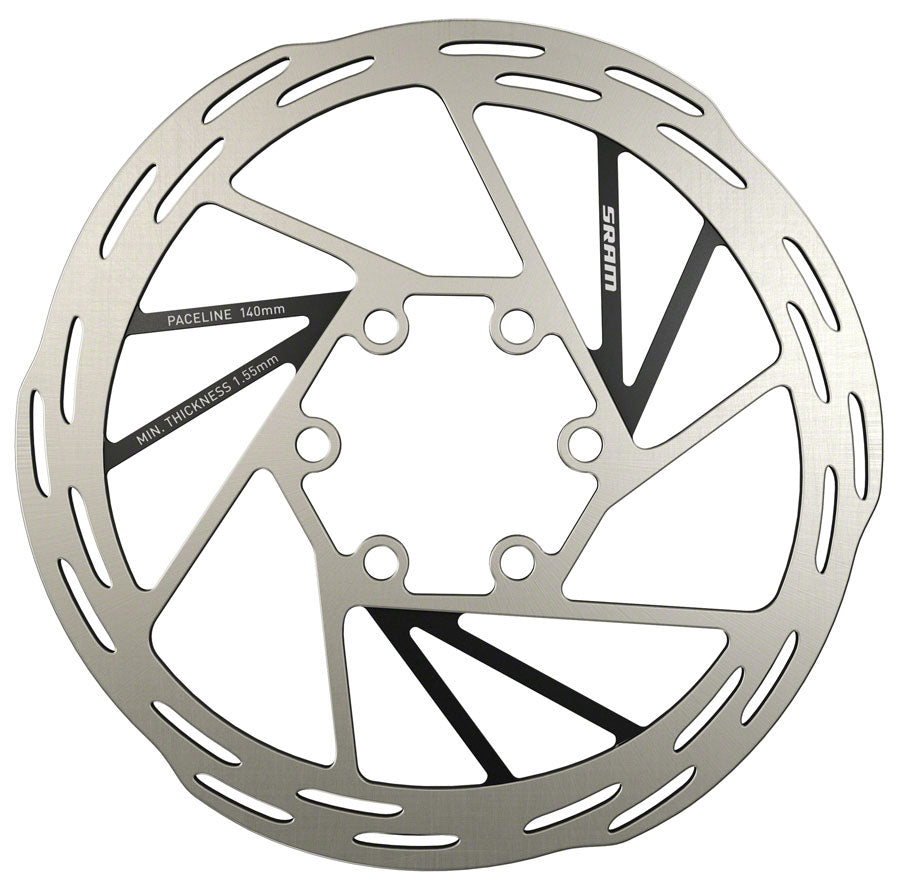 NEW SRAM Paceline Disc Brake Rotor - 140mm 6-Bolt Silver/Black